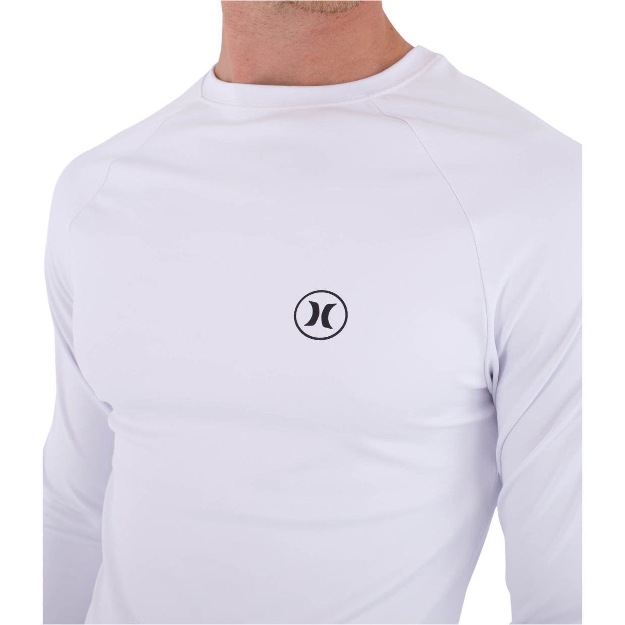 2026 Hurley Männer Slim Fit Icon Circle Langarm-Lycra-Weste MLEU00008 - White